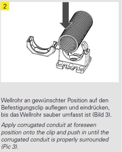 Corrugated pipe holder NW29 black with flange