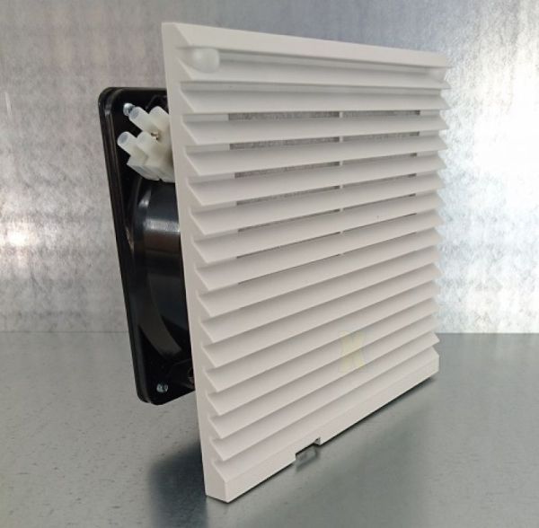 230V Filterlüfter 92/107 m³/h 124x124 / 149x149mm mit Thermostat