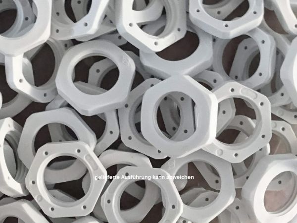 100 pcs. M16x1.5 counter nut light gray PA6 GF reinforced