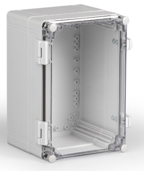 IP66 Polycarbonatgehäuse 400x300x185mm glatt transparenter Deckel komplett