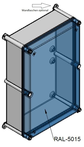 ISO GFK Industriegehäuse 270x180x171 mm LBH getönt -  Polyestergehäuse Box UV-Stabil