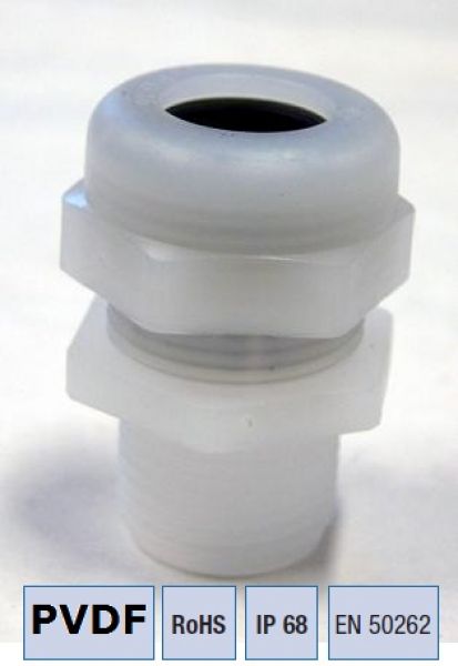 PVDF Kabelverschraubung M20 KB8-12mm mit ECA