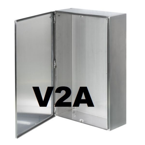 V2A Edelstahl Klemmenkasten 400x400x135 mm mit Klappdeckel IP66 AISI 304L
