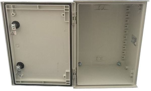 Kunststoff-Schaltschrank 500x400x200mm (HBT) GFK IP66 hellgrau 1-türig