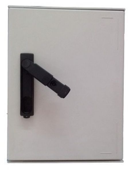 GRP polyester housing 400x300x200mm (HWD) IP66 plastic control cabinet with swivel lever handle for 40mm profile half cylinder
