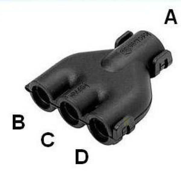 M-Verteiler NW 10-4,5-7,5-4,5 schwarz klappbar für KFZ Wellrohr NW10