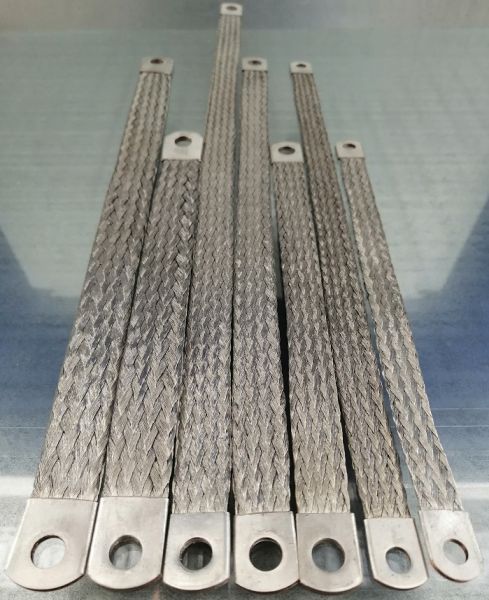 Ground strap 10mm ² - length 150 mm - M6/M6 - tinned copper grounding strap flat band earthing