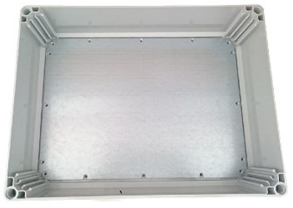 Polycarbonatgehäuse 200x400x132mm Kunststoff grau mit transparentem Deckel