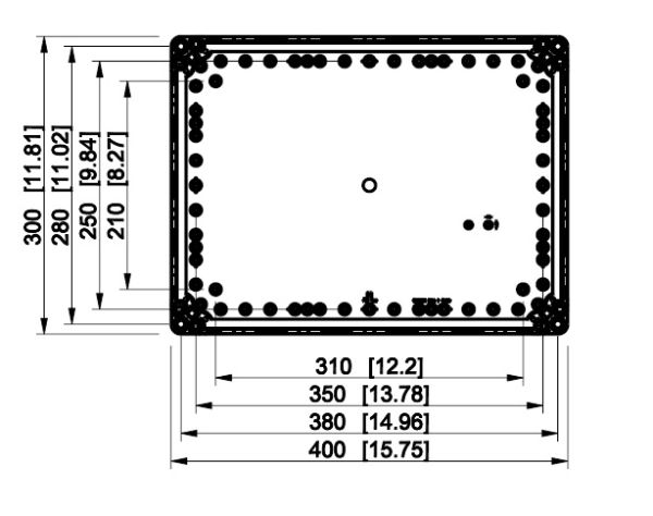 ABS housing 400x300x132mm plastic smooth gray IP66