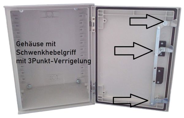 Plastic control cabinet 400x400x200mm GFK IP66 light gray 1-door