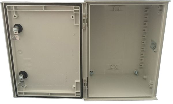 GRP control cabinet 400x400x200mm HBT IP66 with metal plate