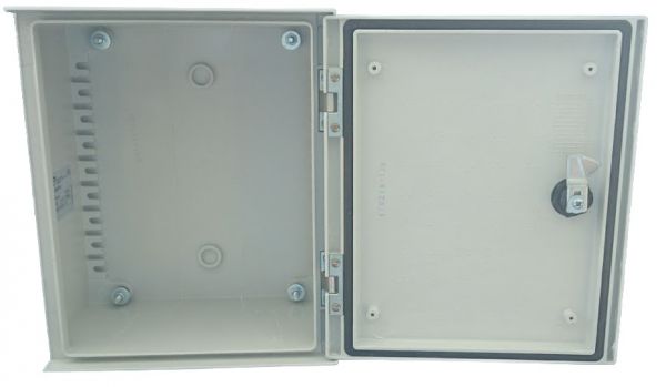 GRP polyester housing 300x250x140mm (HWD) IP66 plastic control cabinet light gray 1-door