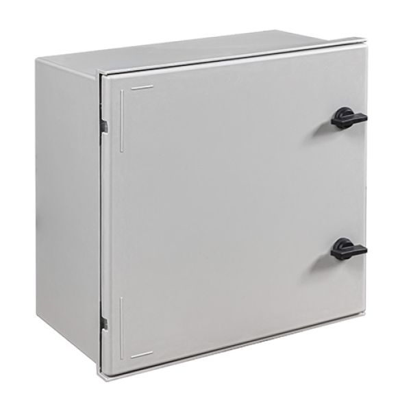 Kunststoff-Schaltschrank 400x400x200mm GFK IP66 hellgrau 1-türig