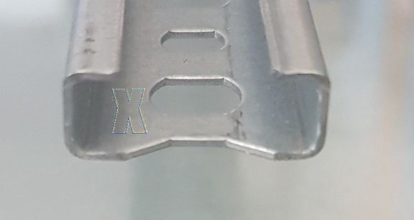1m C-profile rail 20x8mm perforated