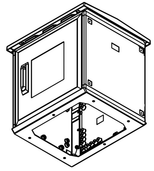 Kunststoff-Outdoor-Gehäuse 500 x 500 x 300 mm (HBT) mit Sichttür und offener Kabelzuführung und belüftetem Regendach Kunststoff-Outdoor-Gehäuse 500 x 500 x 300 mm (HBT) mit Sichttür und offener Kabelzuführung und belüftetem Regendach