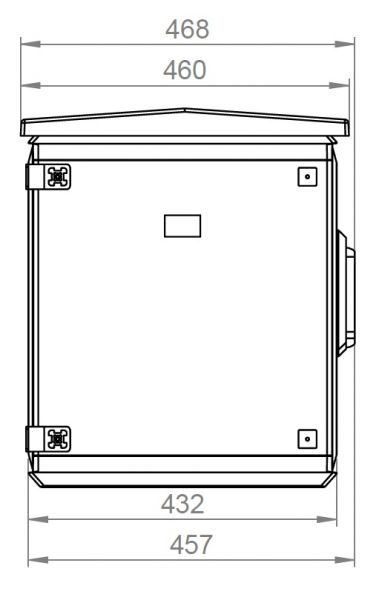 Kunststoff-Outdoor-Gehäuse 500 x 500 x 300 mm (HBT) mit Sichttür und offener Kabelzuführung und belüftetem Regendach Kunststoff-Outdoor-Gehäuse 500 x 500 x 300 mm (HBT) mit Sichttür und offener Kabelzuführung und belüftetem Regendach