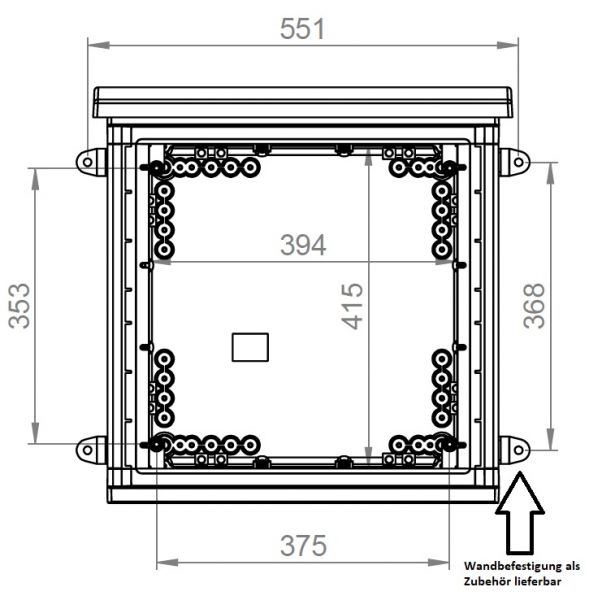 Kunststoff-Outdoor-Gehäuse 500 x 500 x 300 mm (HBT) mit Sichttür und offener Kabelzuführung und belüftetem Regendach Kunststoff-Outdoor-Gehäuse 500 x 500 x 300 mm (HBT) mit Sichttür und offener Kabelzuführung und belüftetem Regendach