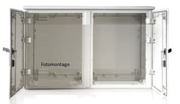 Kunststoff Outdoor Gehäuse 500 x 1000 x 420 mm (HBT) Doppeltür mit Schwenkhebelgriff