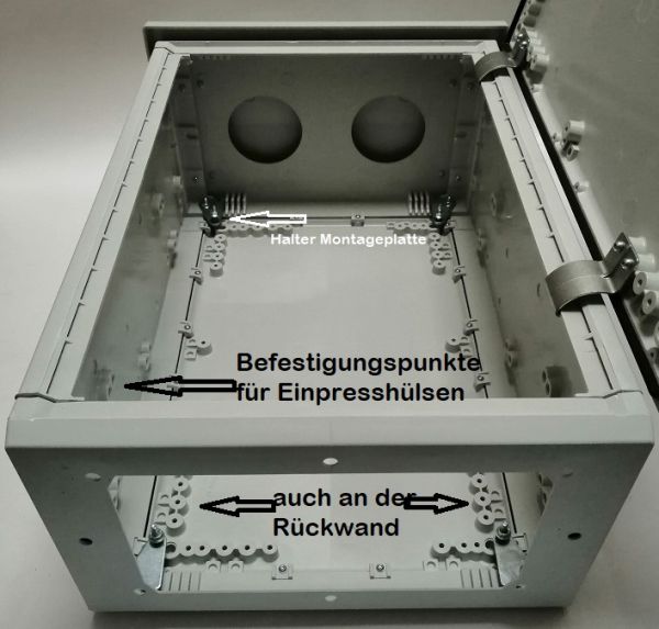 Outdoor housing 750x500x300 mm (HBT) housing base open with rain roof