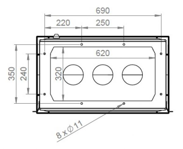 Outdoor Gehäuse 750x750x420 mm (HBT) mit Regendach und Standardtür mit SHG für PHZ