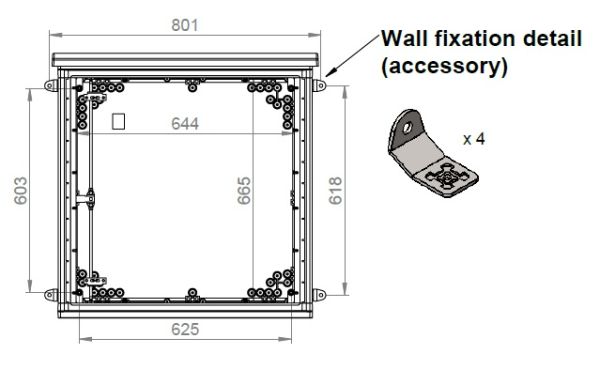 Outdoor Gehäuse 750x750x420 mm (HBT) mit Regendach und Standardtür mit SHG für PHZ
