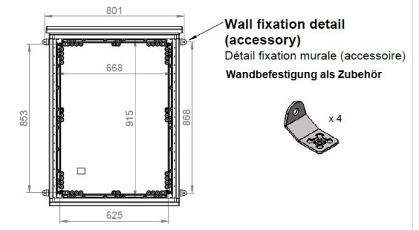 Outdoor Gehäuse 1000x750x300 mm HBT mit Regendach