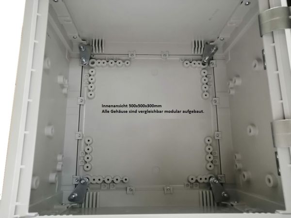 Plastic outdoor enclosure 500 x 500 x 300 mm (HBT) standard door with open cable entry