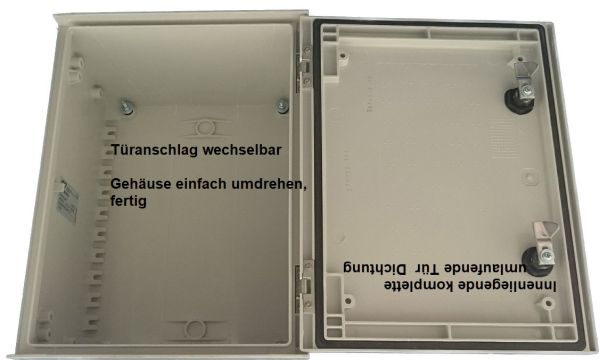 IP66 GFK Kunststoffgehäuse 400x300x200mm (HBT) mit MP-M + WBF