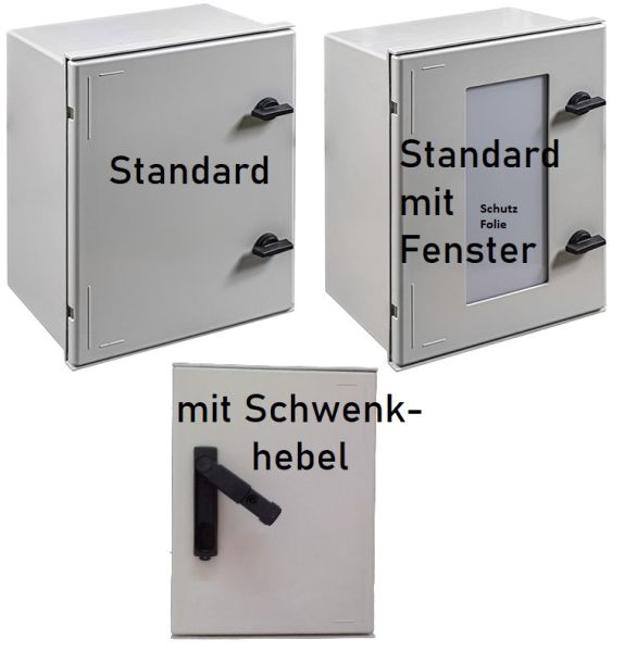 Plastic control cabinet 400x400x200mm GFK IP66 light gray 1-door