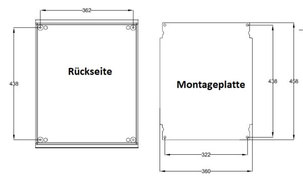 Kunststoff-Schaltschrank 500x400x200mm (HBT) GFK IP66 hellgrau 1-türig
