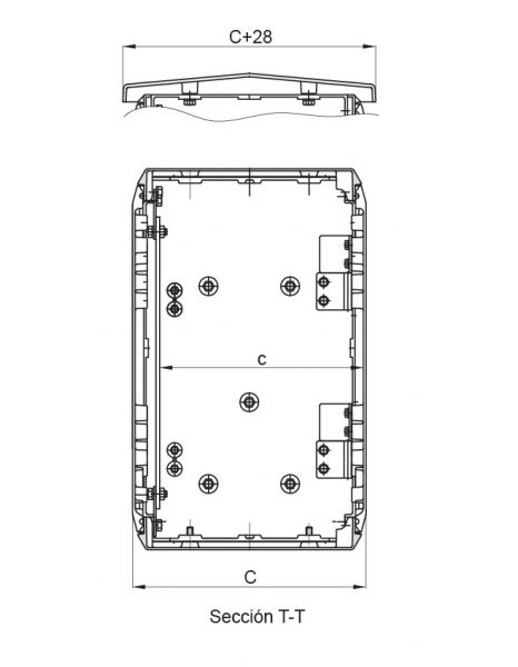 Plastic outdoor enclosure 500 x 500 x 300 mm (HBT) standard door with open cable entry