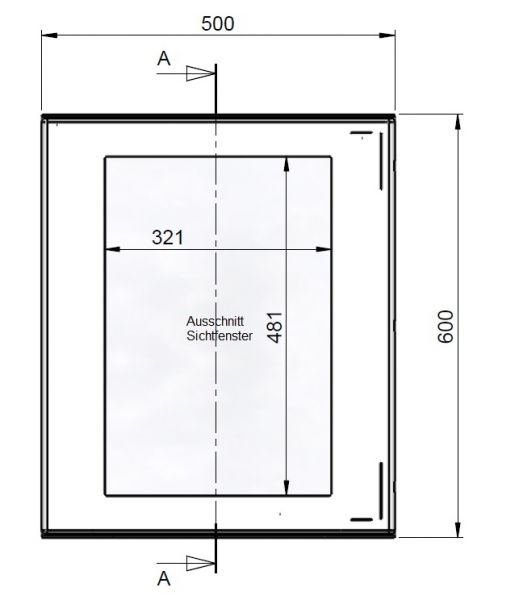 Kunststoff Schaltschrank 600x500x230mm HBT  IP66 mit Sichttür und Schwenkhebelgriff für PHZ ohne Schloss