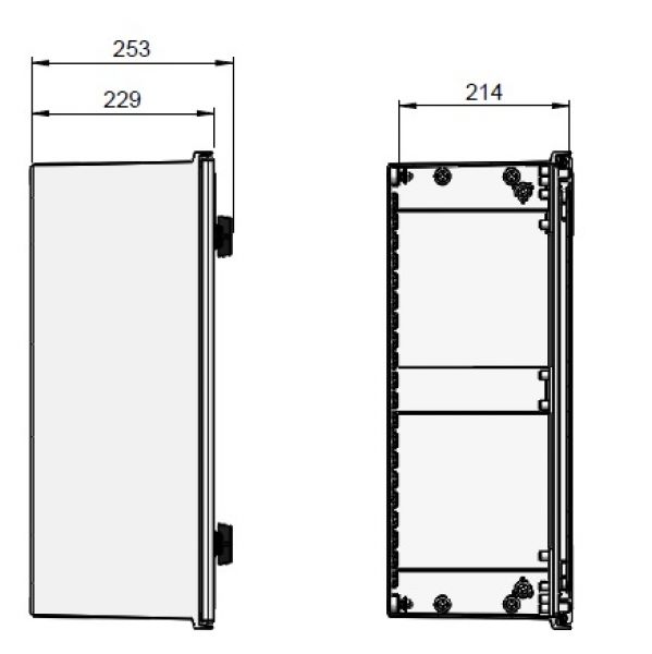 Kunststoff Schaltschrank 600x500x230mm IP66 mit Sichttür HBT