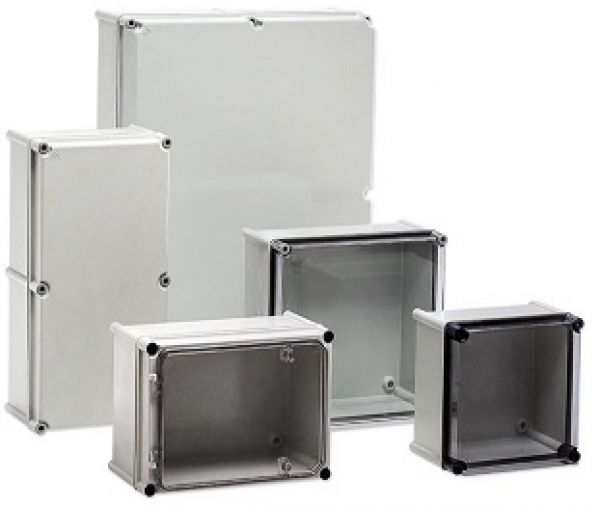 ISO GRP industrial enclosure 540x540x171 mm LBH with transparent lid