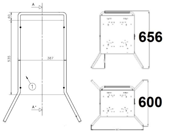 Rohrständer Gestell klein für Wandverteiler