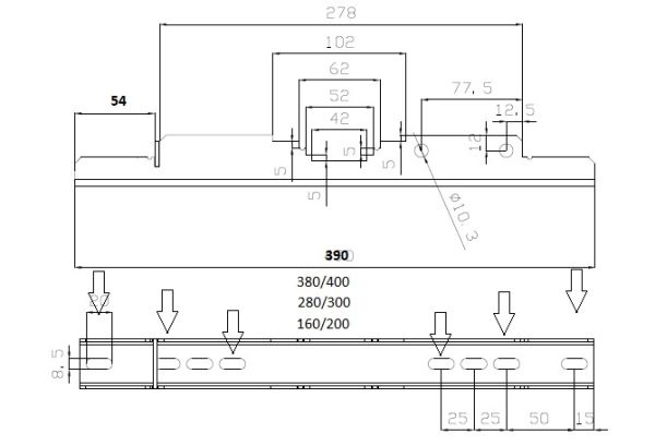 Schaltschrank Masthalterung für Gehäuse-Breite 200/300 - 400