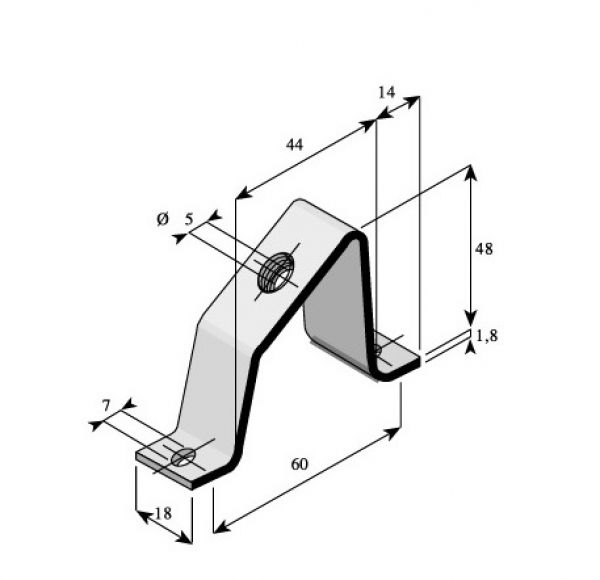 10 pieces 30° carrier rail support - inclined mounting bracket