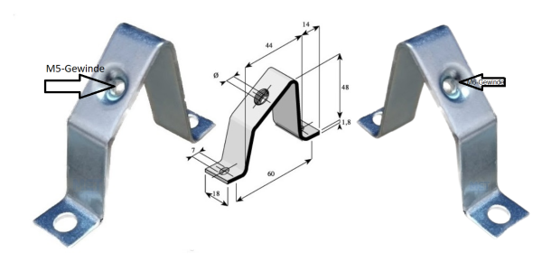 TST mounting rail supports with M6 or M5 thread