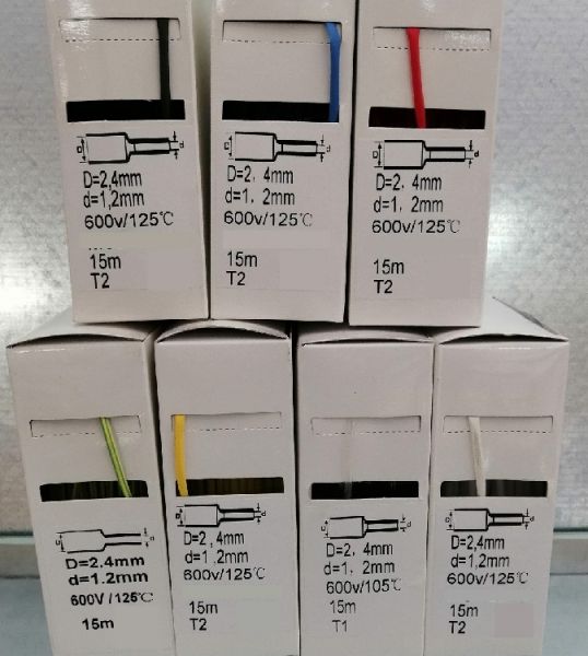 15m BOX yellow 2:1 3/32" shrink tube blue 2.4mm / 1.2mm without glue