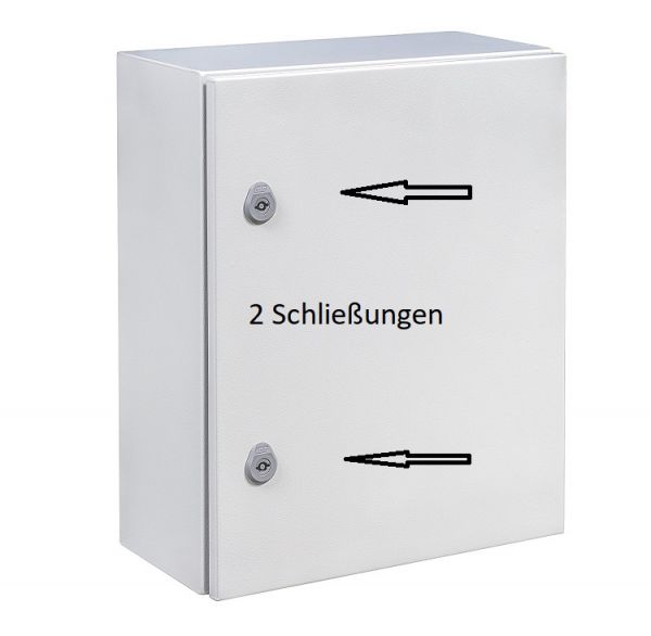 Schaltschrank 500x500x300 mm HBT Stahlblech 1-türig IP66 mit Montageplatte und Erdungsband