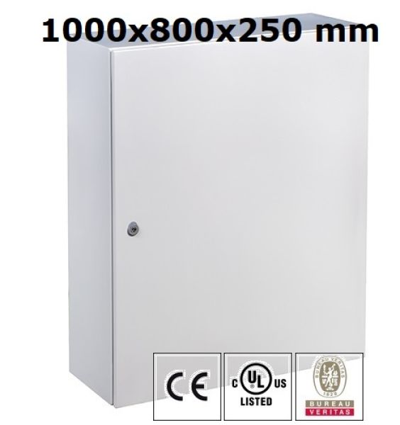 Wall Mounting Enclosure 1000x800x250mm HWD RAL7035 IP66 single door