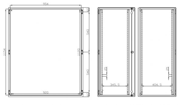 B-stock Double door control cabinet 1200x1000x400 mm HBT 2-door IP55