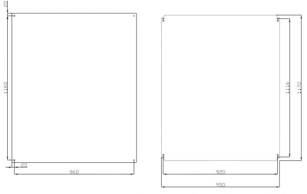 B-stock Double door control cabinet 1200x1000x400 mm HBT 2-door IP55