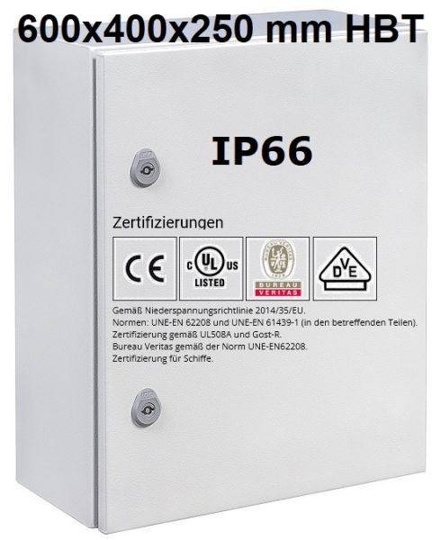 Wall Mounting Enclosure RAL7035 IP66 single door HBT 600x400x250