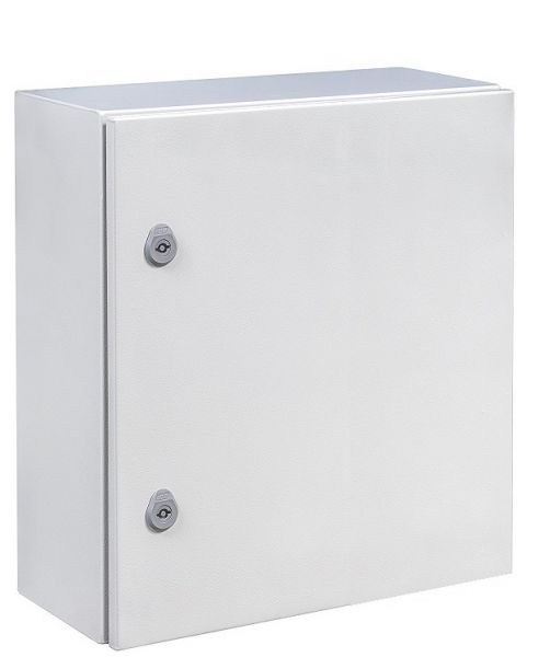 Schaltschrank 600x600x400 mm HBT Stahlblech 1-türig IP66 mit Montageplatte und Erdungsband