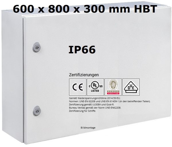 B-Ware Schaltschrank 600x800x300 mm 1-türig IP66 Stahlblech mit MP