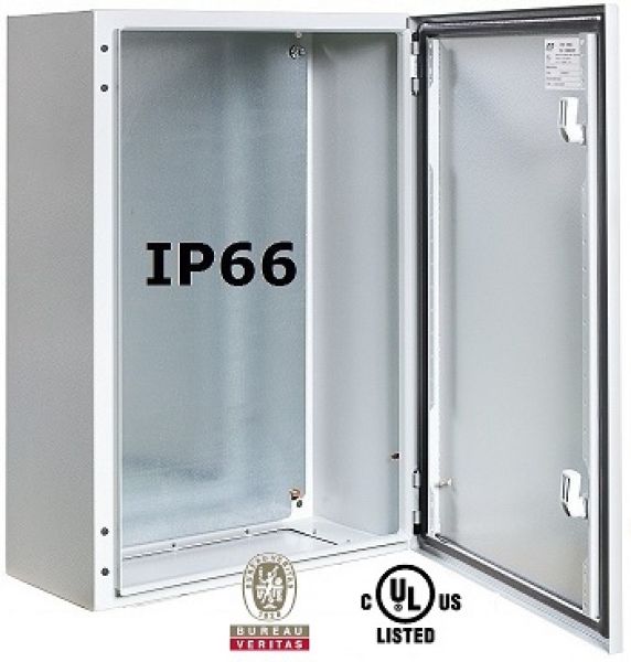 IP66 Control Cabinet 800x600x250 mm VDE UL Certified Sheet Steel 1-Door with Mounting Plate