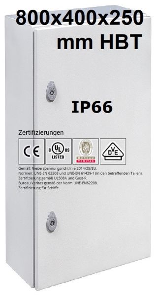 IP66 control cabinet 800x400x250 mm HBT VDE UL certified