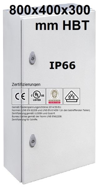 IP66 control cabinet 800x400x300 mm HBT VDE UL