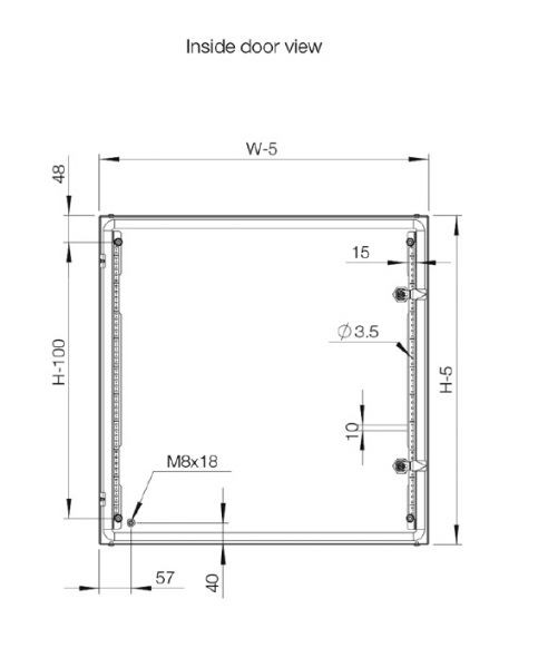 ELDON MAS0606021R5 Wall Mounting Enclosure RAL7035 IP66 single door HBT 600x600x210